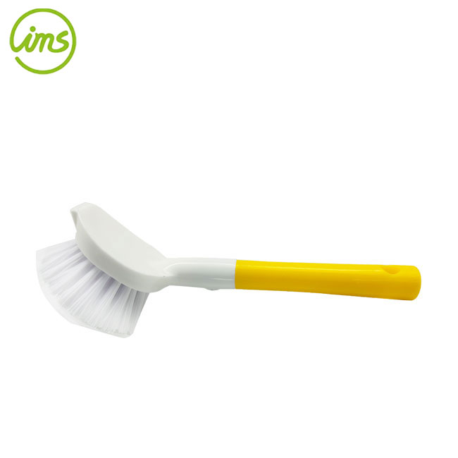 brosse à récurer avec manche - jaune